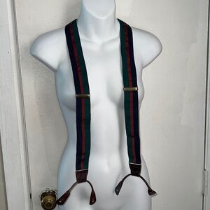 Green, Red and Black Nylon Braces/Suspenders